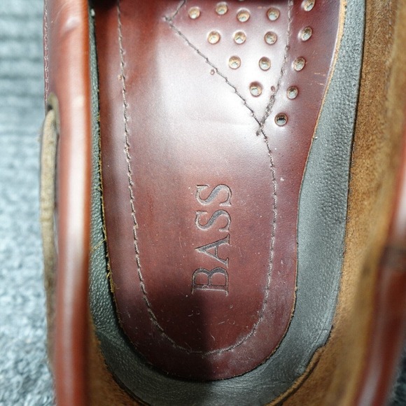 Bass Shoes Mens 12 W Brown Harry Leather Casual Lace Up Loafer